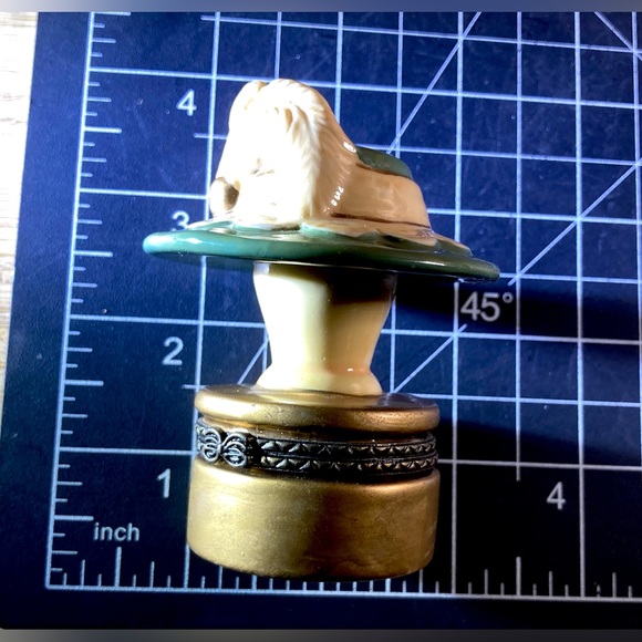 Vintage Fancy Hat Limoges Style Hinged Trinket Box - Picture 5 of 9